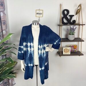 Torrid Blue Tie Dye Knit Cardigan